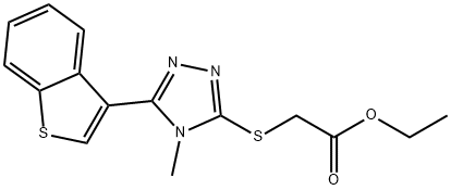 ethyl 2-((5-(benzo[b]thiophen-3-yl)-4-methyl-4H-1,2,4-triazol-3-yl)thio)acetate 구조식 이미지