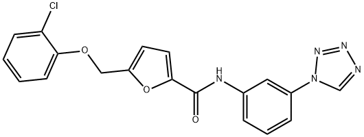 5-[(2-chlorophenoxy)methyl]-N-[3-(1H-tetrazol-1-yl)phenyl]furan-2-carboxamide Structure