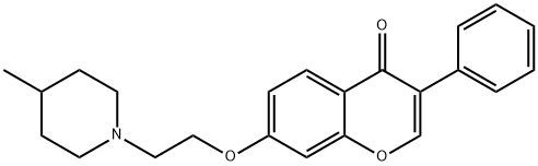 7-[2-(4-methylpiperidin-1-yl)ethoxy]-3-phenyl-4H-chromen-4-one 구조식 이미지