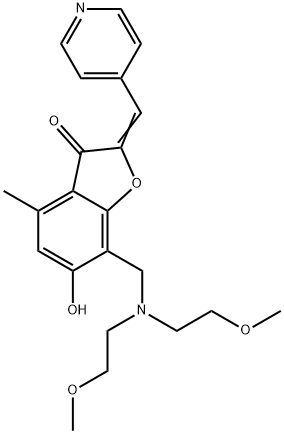 7-{[bis(2-methoxyethyl)amino]methyl}-6-hydroxy-4-methyl-2-(4-pyridinylmethylene)-1-benzofuran-3(2H)-one 구조식 이미지