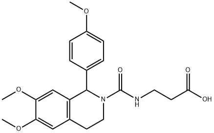 3-[[6,7-dimethoxy-1-(4-methoxyphenyl)-3,4-dihydro-1H-isoquinoline-2-carbonyl]amino]propanoic acid 구조식 이미지