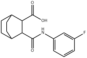 3-((3-fluorophenyl)carbamoyl)bicyclo[2.2.2]octane-2-carboxylic acid 구조식 이미지