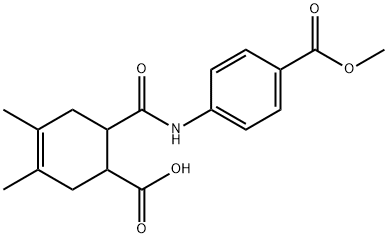 6-((4-(methoxycarbonyl)phenyl)carbamoyl)-3,4-dimethylcyclohex-3-enecarboxylic acid Structure