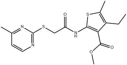 methyl 4-ethyl-5-methyl-2-(2-((4-methylpyrimidin-2-yl)thio)acetamido)thiophene-3-carboxylate Structure