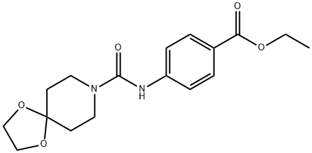 ethyl 4-(1,4-dioxa-8-azaspiro[4.5]decane-8-carboxamido)benzoate 구조식 이미지