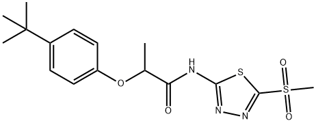 2-(4-tert-butylphenoxy)-N-[5-(methylsulfonyl)-1,3,4-thiadiazol-2-yl]propanamide 구조식 이미지