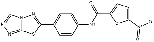 5-nitro-N-[4-([1,2,4]triazolo[3,4-b][1,3,4]thiadiazol-6-yl)phenyl]furan-2-carboxamide 구조식 이미지