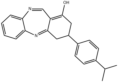 3-(4-isopropylphenyl)-3,4-dihydro-2H-dibenzo[b,e][1,4]diazepin-1-ol Structure