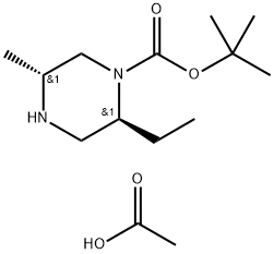 (2S,5R)-tert-butyl 2-ethyl-5-methylpiperazine-1-carboxylate acetate Structure