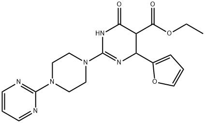ethyl 6-(2-furyl)-4-oxo-2-[4-(2-pyrimidinyl)-1-piperazinyl]-1,4,5,6-tetrahydro-5-pyrimidinecarboxylate 구조식 이미지