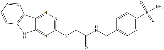 N-(4-sulfamoylbenzyl)-2-(5H-[1,2,4]triazino[5,6-b]indol-3-ylsulfanyl)acetamide 구조식 이미지