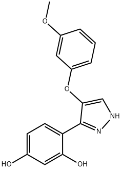 4-[4-(3-methoxyphenoxy)-1H-pyrazol-3-yl]benzene-1,3-diol Structure