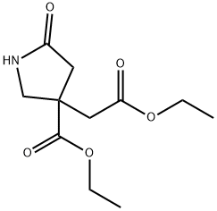 ethyl 3-((ethoxycarbonyl)methyl)-5-oxopyrrolidine-3-carboxylate 구조식 이미지
