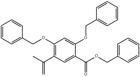 2,4-bis-benzyloxy-5-isopropenyl-benzoic acid benzyl ester 구조식 이미지