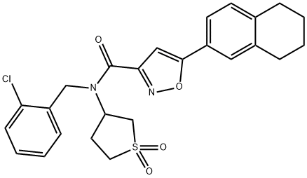 N-(2-chlorobenzyl)-N-(1,1-dioxidotetrahydro-3-thienyl)-5-(5,6,7,8-tetrahydro-2-naphthalenyl)-3-isoxazolecarboxamide Structure