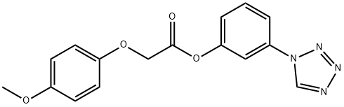 3-(1H-tetrazol-1-yl)phenyl 2-(4-methoxyphenoxy)acetate 구조식 이미지