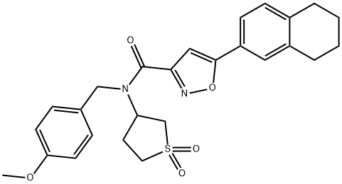 N-(1,1-dioxidotetrahydrothiophen-3-yl)-N-(4-methoxybenzyl)-5-(5,6,7,8-tetrahydronaphthalen-2-yl)-1,2-oxazole-3-carboxamide Structure