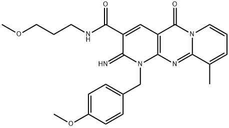 2-imino-1-(4-methoxybenzyl)-N-(3-methoxypropyl)-10-methyl-5-oxo-1,5-dihydro-2H-dipyrido[1,2-a:2,3-d]pyrimidine-3-carboxamide 구조식 이미지