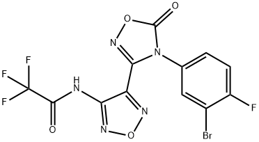 N-[4-[4-(3-Bromo-4-fluorophenyl)-5-oxo-4,5-dihydro-1,2,4-oxadiazol-3-yl]-1,2,5-oxadiazol-3-yl]-2,2,2-trifluoroacetamide 구조식 이미지