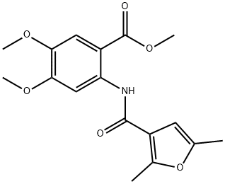 메틸2-{[(2,5-디메틸푸란-3-일)카르보닐]아미노}-4,5-디메톡시벤조에이트 구조식 이미지