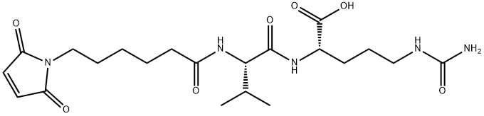 (S)-2-((S)-2-(6-(2,5-dioxo-2,5-dihydro-1H-pyrrol-1-yl)hexanamido)-3-methylbutanamido)-5-ureidopentanoicacid Structure
