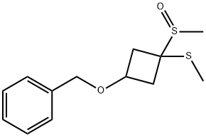 [[[3-(methylsulfinyl)-3-(methylthio)cyclobutyl]oxy]methyl]benzene Structure