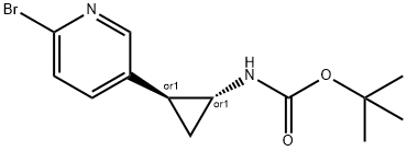 tert-butyl ((1R,2S)-2-(6-bromopyridin-3-yl)cyclopropyl)carbamate 구조식 이미지