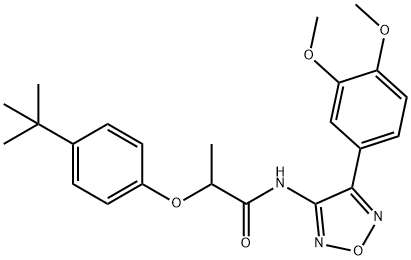 2-(4-tert-butylphenoxy)-N-[4-(3,4-dimethoxyphenyl)-1,2,5-oxadiazol-3-yl]propanamide 구조식 이미지