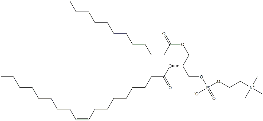 1-lauroyl-2-oleoyl -sn-glycero-3-phosphocholine Structure
