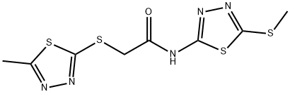 2-[(5-methyl-1,3,4-thiadiazol-2-yl)thio]-N-[5-(methylthio)-1,3,4-thiadiazol-2-yl]acetamide 구조식 이미지