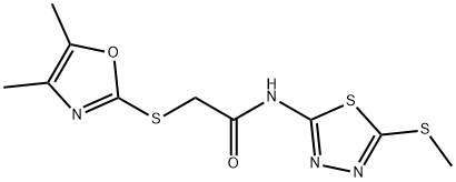 2-[(4,5-dimethyl-1,3-oxazol-2-yl)thio]-N-[5-(methylthio)-1,3,4-thiadiazol-2-yl]acetamide Structure