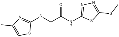 2-[(4-methyl-1,3-thiazol-2-yl)thio]-N-[5-(methylthio)-1,3,4-thiadiazol-2-yl]acetamide 구조식 이미지