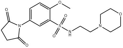 5-(2,5-dioxo-1-pyrrolidinyl)-2-methoxy-N-[2-(4-morpholinyl)ethyl]benzenesulfonamide 구조식 이미지