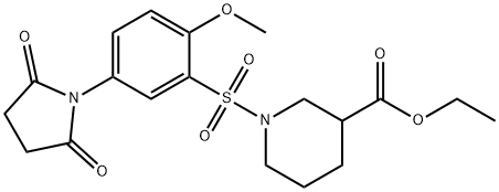 ethyl 1-{[5-(2,5-dioxopyrrolidin-1-yl)-2-methoxyphenyl]sulfonyl}piperidine-3-carboxylate Structure