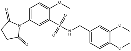 N-(3,4-dimethoxybenzyl)-5-(2,5-dioxo-1-pyrrolidinyl)-2-methoxybenzenesulfonamide Structure