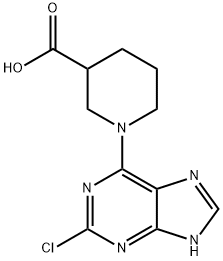 1-(2-Chloro-9H-purin-6-yl)-piperidine-3-carboxylic acid 구조식 이미지