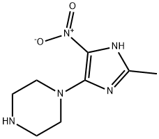 1-(2-Methyl-5-nitro-1H-imidazol-4-yl)-piperazine 구조식 이미지