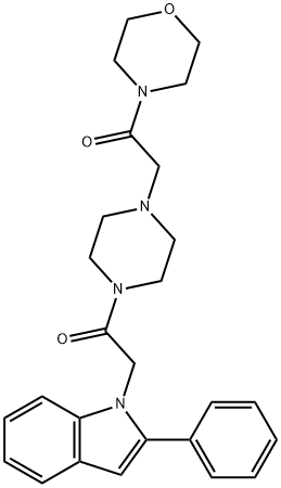1-(morpholin-4-yl)-2-{4-[(2-phenyl-1H-indol-1-yl)acetyl]piperazin-1-yl}ethanone Structure