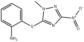 2-[(1-methyl-3-nitro-1H-1,2,4-triazol-5-yl)sulfanyl]aniline 구조식 이미지