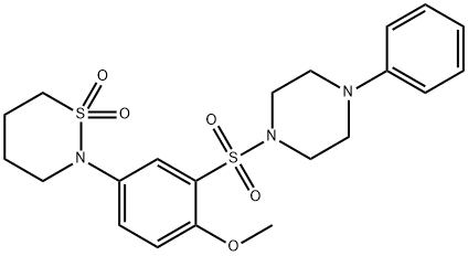 4-(1,1-dioxido-1,2-thiazinan-2-yl)-2-[(4-phenyl-1-piperazinyl)sulfonyl]phenyl methyl ether 구조식 이미지