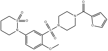 4-(1,1-dioxido-1,2-thiazinan-2-yl)-2-{[4-(2-furoyl)-1-piperazinyl]sulfonyl}phenyl methyl ether 구조식 이미지