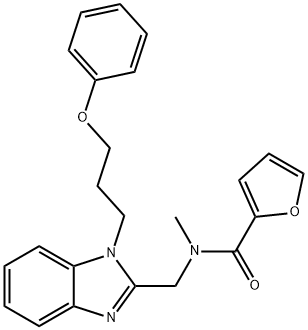 N-methyl-N-{[1-(3-phenoxypropyl)-1H-benzimidazol-2-yl]methyl}-2-furamide 구조식 이미지