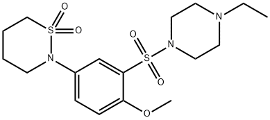 2-{3-[(4-ethyl-1-piperazinyl)sulfonyl]-4-methoxyphenyl}-1,2-thiazinane 1,1-dioxide 구조식 이미지