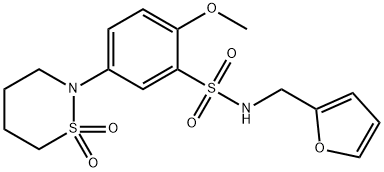 5-(1,1-dioxido-1,2-thiazinan-2-yl)-N-(furan-2-ylmethyl)-2-methoxybenzenesulfonamide Structure