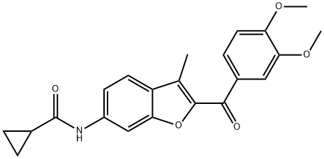 N-{2-[(3,4-dimethoxyphenyl)carbonyl]-3-methyl-1-benzofuran-6-yl}cyclopropanecarboxamide 구조식 이미지