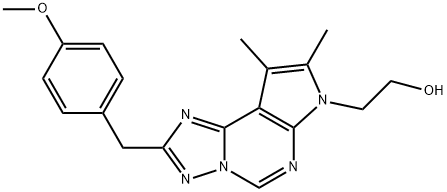 2-[2-(4-methoxybenzyl)-8,9-dimethyl-7H-pyrrolo[3,2-e][1,2,4]triazolo[1,5-c]pyrimidin-7-yl]ethanol Structure