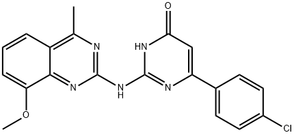 6-(4-chlorophenyl)-2-[(8-methoxy-4-methylquinazolin-2-yl)amino]pyrimidin-4(3H)-one Structure