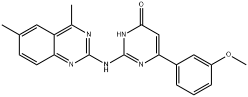 2-[(4,6-dimethyl-2-quinazolinyl)amino]-6-(3-methoxyphenyl)-4(3H)-pyrimidinone 구조식 이미지