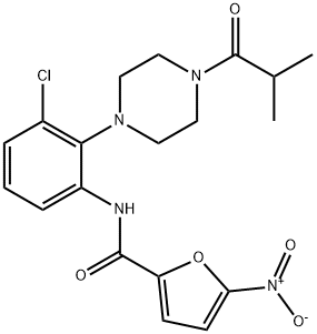 N-{3-chloro-2-[4-(2-methylpropanoyl)piperazin-1-yl]phenyl}-5-nitrofuran-2-carboxamide Structure