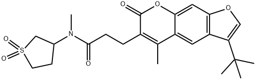 3-(3-tert-butyl-5-methyl-7-oxo-7H-furo[3,2-g]chromen-6-yl)-N-(1,1-dioxidotetrahydro-3-thienyl)-N-methylpropanamide Structure